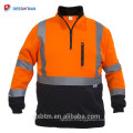 Vente en gros Sweat-shirt de sécurité Orange Hi Vis réfléchissant Veste Pull Zipper ANSI Classe 3 Haute visibilité Pullover pour le travail de nuit